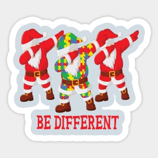 Be different Santa autism awareness christmas gift Sticker